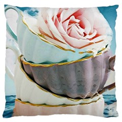 Tea Cups Large Cushion Case (one Side) by NouveauDesign