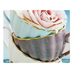 Tea Cups Double Sided Flano Blanket (large)  by NouveauDesign