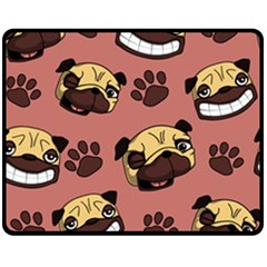 Happy Pugs Double Sided Fleece Blanket (medium) 