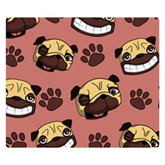 Happy Pugs Double Sided Flano Blanket (small) 