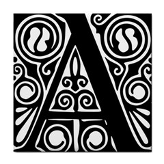 Alphabet Calligraphy Font A Letter Tile Coasters by Celenk