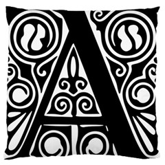 Alphabet Calligraphy Font A Letter Large Flano Cushion Case (two Sides) by Celenk