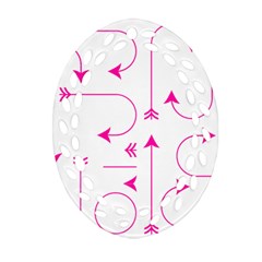 Arrows Girly Pink Cute Decorative Ornament (oval Filigree) by Celenk