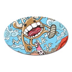 Illustration Characters Comics Draw Oval Magnet by Celenk