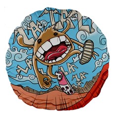 Illustration Characters Comics Draw Large 18  Premium Round Cushions by Celenk