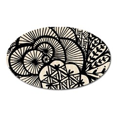 Background Abstract Beige Black Oval Magnet by Celenk