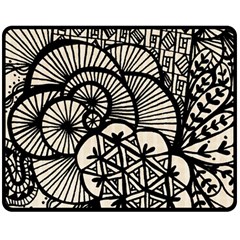 Background Abstract Beige Black Double Sided Fleece Blanket (medium) 