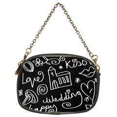 Wedding Chalkboard Icons Set Chain Purses (two Sides)  by Celenk