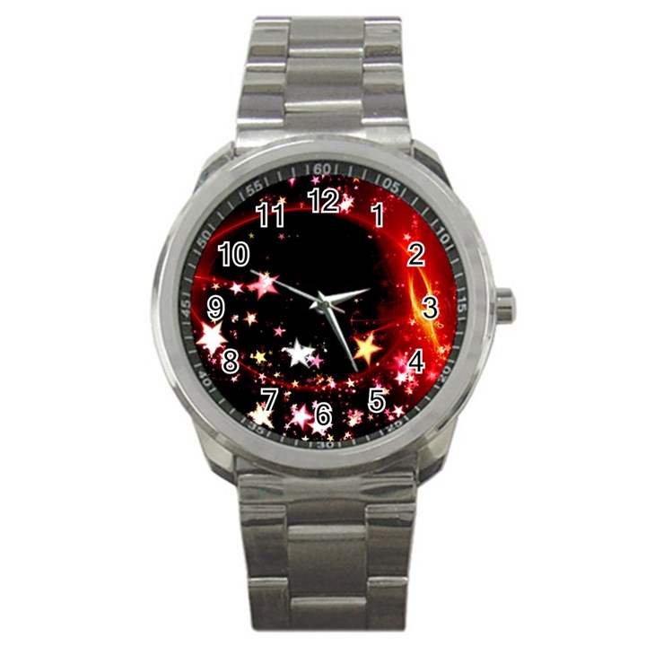 Circle Lines Wave Star Abstract Sport Metal Watch