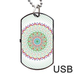 Flower Abstract Floral Dog Tag Usb Flash (two Sides) by Celenk
