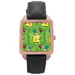 Seamless Repeating Tiling Tileable Rose Gold Leather Watch  by Celenk