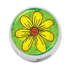 Flower Cartoon Painting Painted 4-port Usb Hub (two Sides)  by Celenk