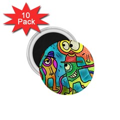 Painting Painted Ink Cartoon 1 75  Magnets (10 Pack)  by Celenk