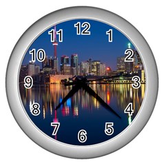 Buildings Can Cn Tower Canada Wall Clocks (silver)  by Celenk