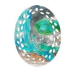 Doodle Sketch Drawing Landscape Ornament (oval Filigree) by Celenk