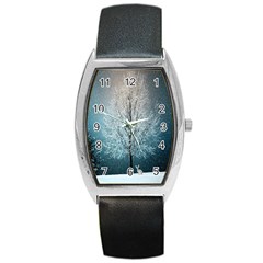 Winter Wintry Snow Snow Landscape Barrel Style Metal Watch by Celenk