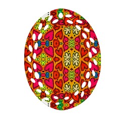 Abstract Background Pattern Doodle Oval Filigree Ornament (two Sides) by Celenk