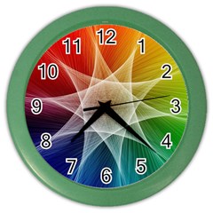 Abstract Star Pattern Structure Color Wall Clocks by Celenk