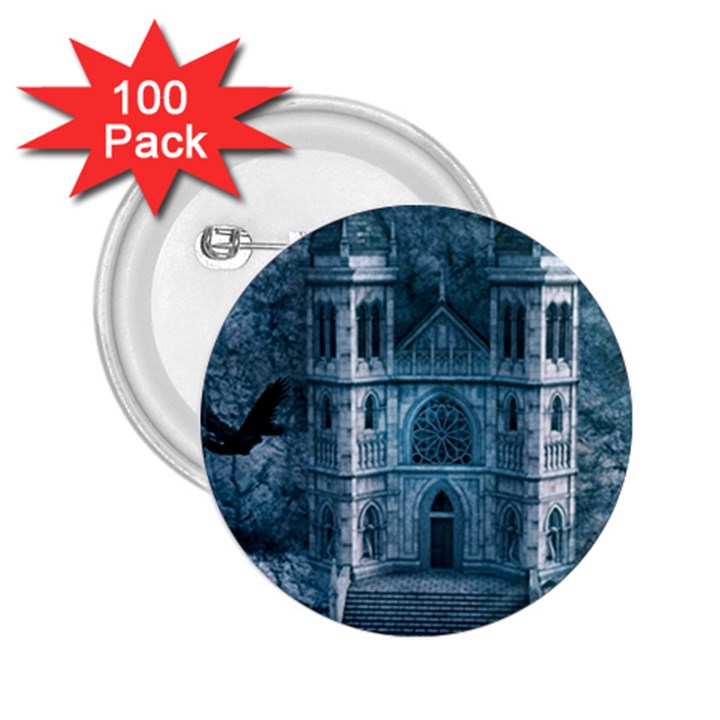 Church Stone Rock Building 2.25  Buttons (100 pack) 