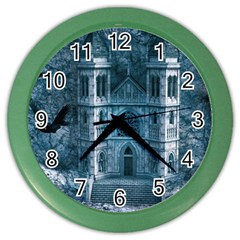 Church Stone Rock Building Color Wall Clocks by Celenk