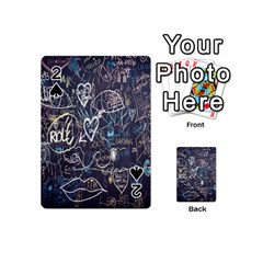 Graffiti Chalkboard Blackboard Love Playing Cards 54 (mini)  by Celenk