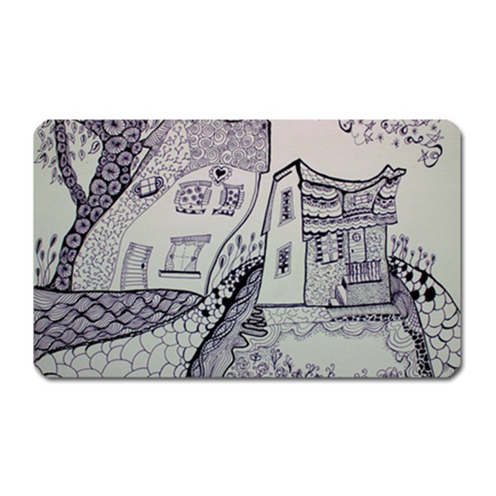 Doodle Drawing Texture Style Magnet (Rectangular)