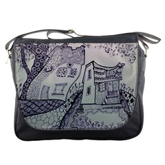 Doodle Drawing Texture Style Messenger Bags