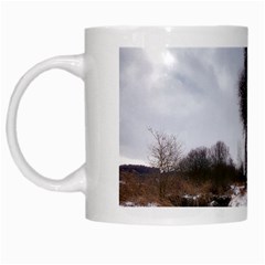 Winter Bach Wintry Snow Water White Mugs by Celenk