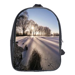 Winter Lake Cold Wintry Frozen School Bag (large) by Celenk