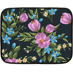 Beautiful Floral Pattern Fleece Blanket (mini)