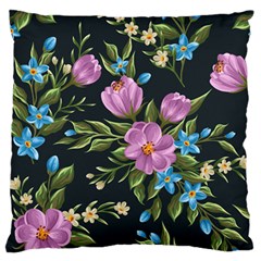 Beautiful Floral Pattern Standard Flano Cushion Case (one Side)