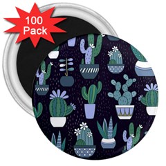 Cactus Pattern 3  Magnets (100 Pack) by allthingseveryone