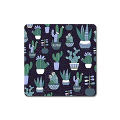 Cactus Pattern Square Magnet by allthingseveryone