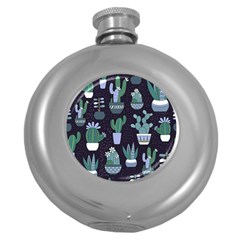 Cactus Pattern Round Hip Flask (5 Oz)