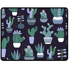 Cactus Pattern Double Sided Fleece Blanket (medium) 