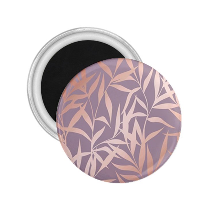 rose gold, asian,leaf,pattern,bamboo trees, beauty, pink,metallic,feminine,elegant,chic,modern,wedding 2.25  Magnets