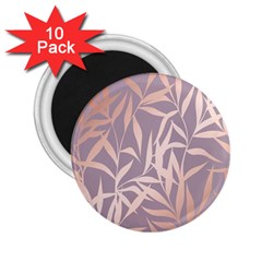 Rose Gold, Asian,leaf,pattern,bamboo Trees, Beauty, Pink,metallic,feminine,elegant,chic,modern,wedding 2 25  Magnets (10 Pack)  by NouveauDesign