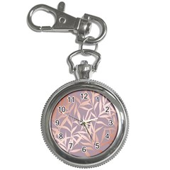 Rose Gold, Asian,leaf,pattern,bamboo Trees, Beauty, Pink,metallic,feminine,elegant,chic,modern,wedding Key Chain Watches