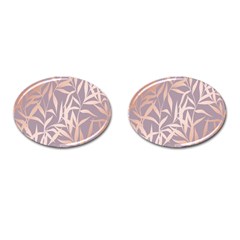 Rose Gold, Asian,leaf,pattern,bamboo Trees, Beauty, Pink,metallic,feminine,elegant,chic,modern,wedding Cufflinks (oval) by NouveauDesign