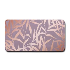 Rose Gold, Asian,leaf,pattern,bamboo Trees, Beauty, Pink,metallic,feminine,elegant,chic,modern,wedding Medium Bar Mats