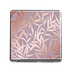 Rose Gold, Asian,leaf,pattern,bamboo Trees, Beauty, Pink,metallic,feminine,elegant,chic,modern,wedding Memory Card Reader (square)