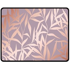 Rose Gold, Asian,leaf,pattern,bamboo Trees, Beauty, Pink,metallic,feminine,elegant,chic,modern,wedding Fleece Blanket (medium) 