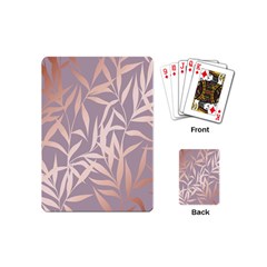 Rose Gold, Asian,leaf,pattern,bamboo Trees, Beauty, Pink,metallic,feminine,elegant,chic,modern,wedding Playing Cards (mini) 