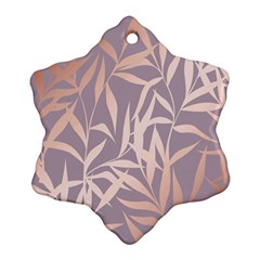 Rose Gold, Asian,leaf,pattern,bamboo Trees, Beauty, Pink,metallic,feminine,elegant,chic,modern,wedding Ornament (snowflake)