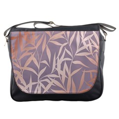 Rose Gold, Asian,leaf,pattern,bamboo Trees, Beauty, Pink,metallic,feminine,elegant,chic,modern,wedding Messenger Bags