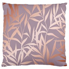Rose Gold, Asian,leaf,pattern,bamboo Trees, Beauty, Pink,metallic,feminine,elegant,chic,modern,wedding Large Cushion Case (one Side)