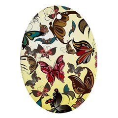 Colorful Butterflies Oval Ornament (two Sides)