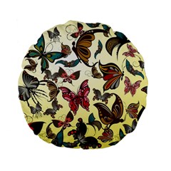 Colorful Butterflies Standard 15  Premium Flano Round Cushions