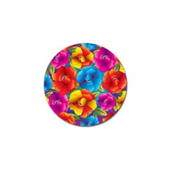 Neon Colored Floral Pattern Golf Ball Marker (10 Pack)