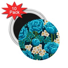 Light Blue Roses And Daisys 2 25  Magnets (10 Pack)  by allthingseveryone